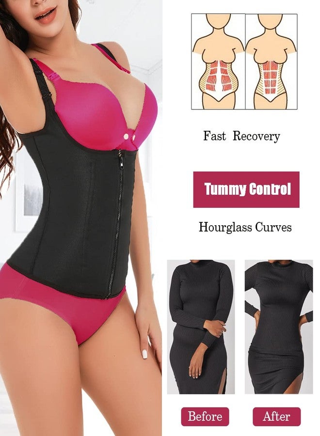 GainKee Clip and Zip Waist Trainer Corset Women Neoprence Worked Out Sweat Vest,Black,Medium - Image 2